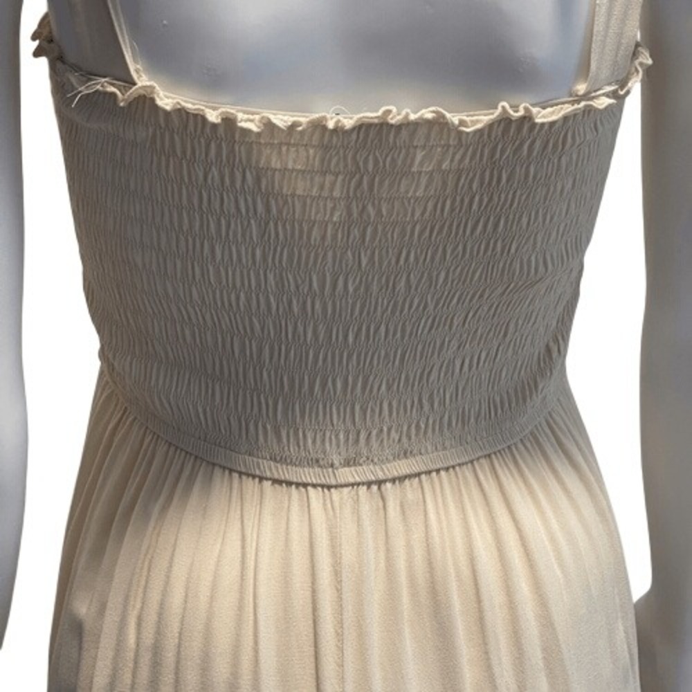 Signify Smocked Colorblock Maxi Dress Tie Straps Coral‎ Beige Size M - Picture 7 of 10